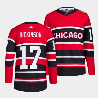 Chicago Chicago Blackhawks #17 Jason Dickinson Men's adidas Reverse Retro 2.0 Authentic Player Jersey - Red Men's